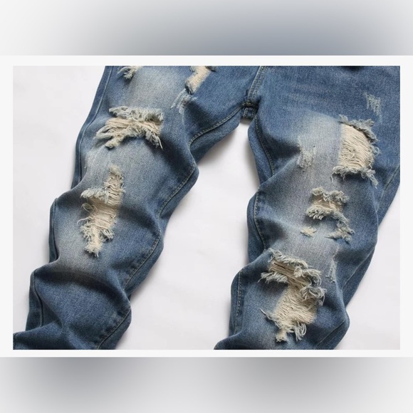 FREDD MARSHALL Boy's Skinny Fit Ripped Destroyed Distressed Jeans - Picture 3 of 6